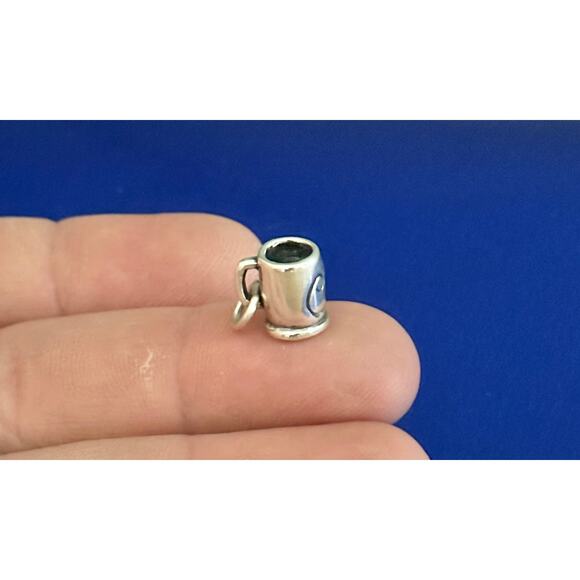 Sterling Silver Oxidized 3D Coffee Mug Charm - Picture 4 of 9